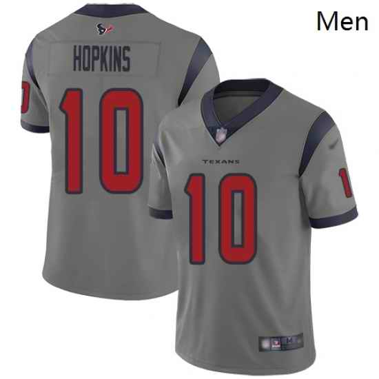 Texans 10 DeAndre Hopkins Gray Men Stitched Football Limited Inverted Legend Jersey